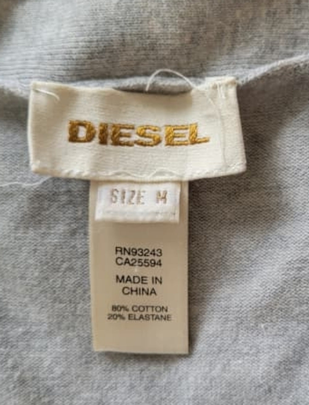 Diesel Light Gray V-Neck Button-Up Cardigan Size M - Picture 2 of 2
